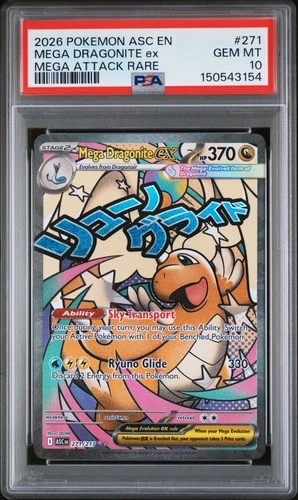 2026 POKEMON ASC EN-ASCENDED HEROES MEGA ATTACK RARE MEGA DRAGONITE EX PSA 10