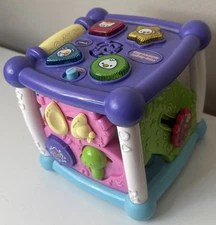 VTech Busy Learners Activity Cube, Purple Used Tested Works Great