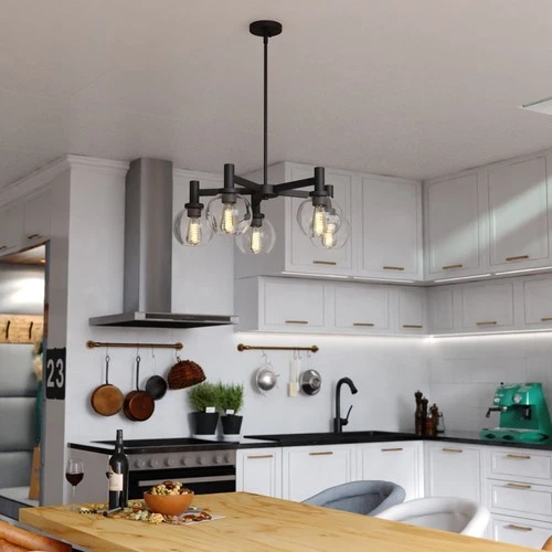 Vaxcel Lighting H0296 Marshall 5 Light 27"W Chandelier - Black - Picture 7 of 12