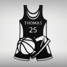 Personalized Basketball Jersey Metal Sign Custom Decor for Home Office Gift Idea