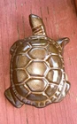 Vintage Frankoma Pottery Turtle Paperweight Brown Glaze * Excellent Condition