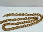 Vintage Miriam Haskell Necklace Gold Plated Etched Link Chunky Chain