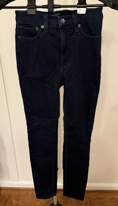 J.Crew 9" Mid-Rise Skinny Jeans Dark Wash Stretch Denim Women's Size 24