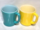 Vintage 2 Anchor Hocking Ware USA  Fire King D-Handle Milk Glass Mug