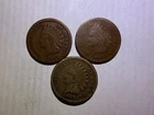 1864 - 3 Variations Indian Head One Cent Penny (3 Coins). L, No L, Copper/Nickel