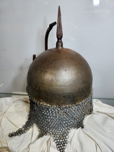 Antique Ceremonial Islamic Persian Qajar Helmet Engraved Antique Reproduction - Picture 6 of 24