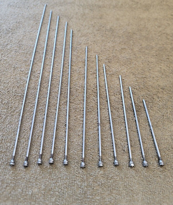 11 Scherr Tumico Micrometer Depth Gage Gauge Rod Set 1/8'' 3.2mm 15'' Thru 4''