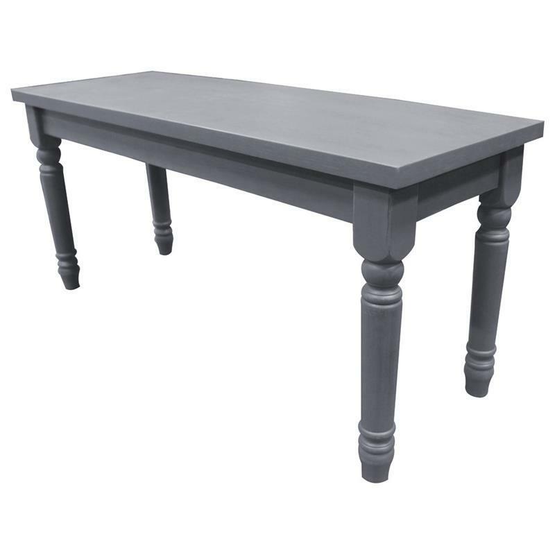 Best Master Luxembourg Solid Wood Dining Bench in Rustic Gray