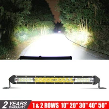 10" 20" 30" Slim Led Light Bar offroad Barra 4x4 single row led bar led lights
