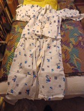 Kimono 1960's Mens Small W/ blue Pattern 44 long summer weight made in Japan