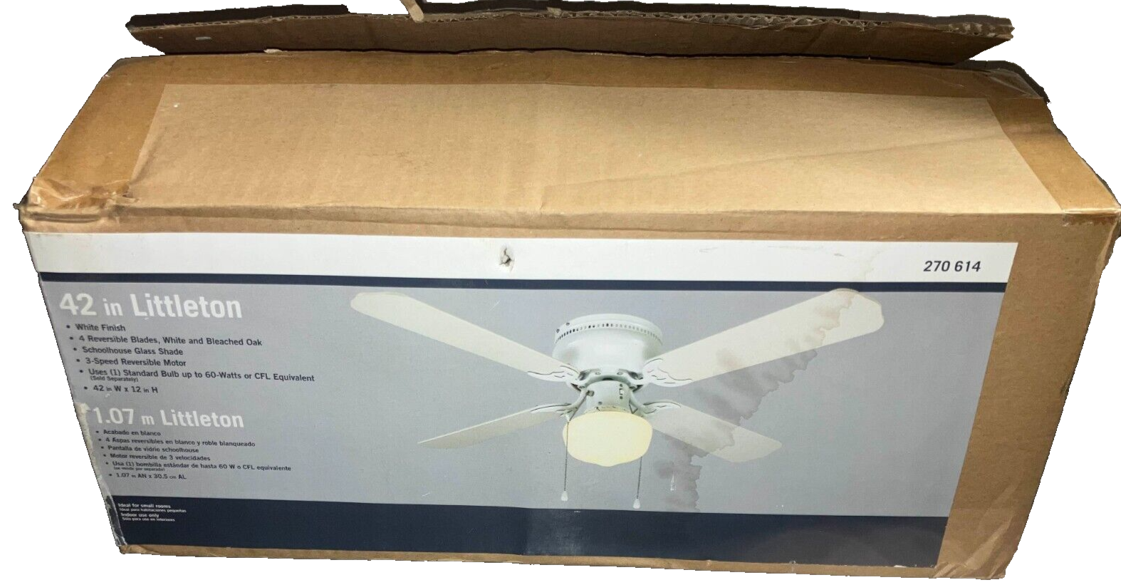 Hampton Bay UB42SWHSH 42 inch Ceiling Fan w Light Kit
