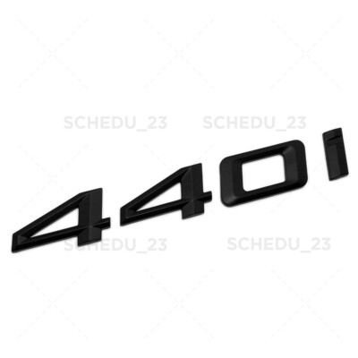 Matte Black BMW 440i Logo Emblem Badge Car Trunk Lid M Power Series Performance