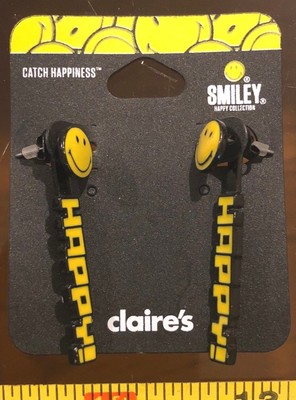 Earrings Yellow Smiley Face Happy Cute Claires Claire S Jewellery Rrp 4 50 Ebay