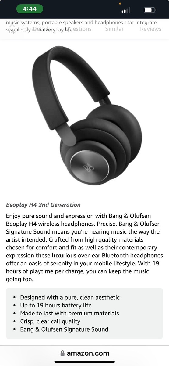 New - Bang & Olufsen Beoplay H4 Wireless Headphones - Black New - Bang & Olufsen Beoplay H4 Wireless Headphones - Black