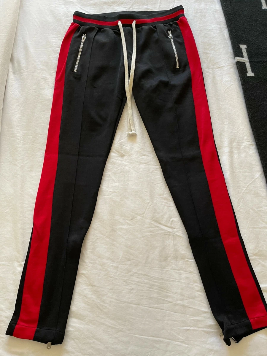 mnml la drawcord track pants black/red