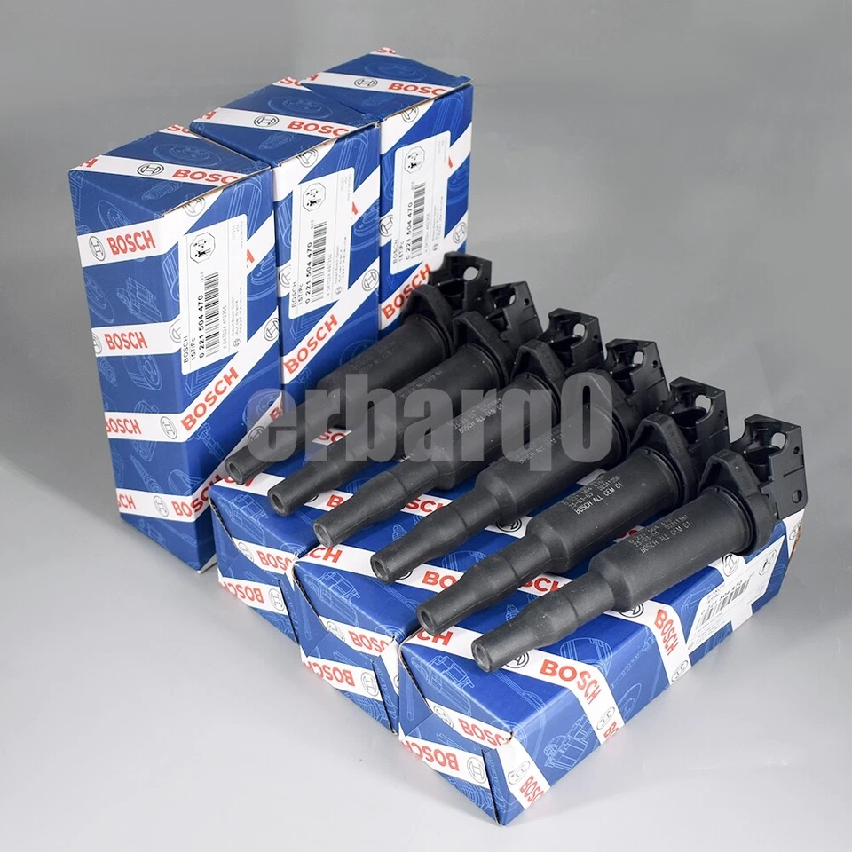 6x OEM BOSCH Ignition Coil Set W/ Connector Boot For BMW 5 6 7 x5 x6 0221504470 - Image 2 of 4