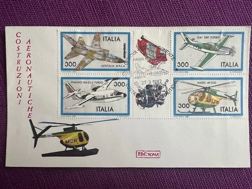 ITALY 1982 ENVELOPE FDC AERONAUTICAL CONSTRUCTION