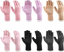 6 Pairs Arthritis Gloves, Arthritis Gloves Compression for Women Men Fingerless 