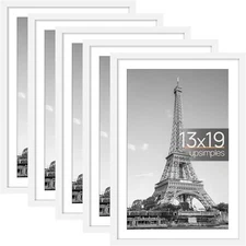13X19 Picture Frame Set of 5, Display Pictures 11X17 with Mat