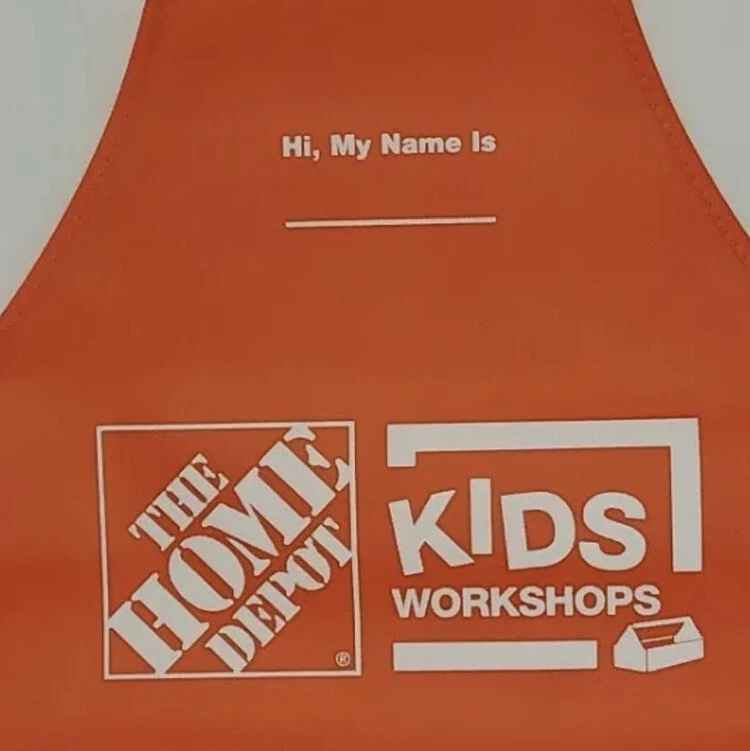 Home Depot Kids Workshop DELANTAL Construir Aprender Crear Niños Talla Naranja ¡NUEVO DIVERTIDO! Foto 2 de 4