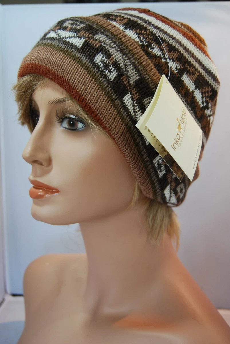 Hanguin Berretto Da Donna In Maglia Peruviana, In Lana Calda All Uncinetto Con Nappa Cappello Da Sci In Peru Con Paraorecchie Nero 6 7 8 7 1 4 105614069