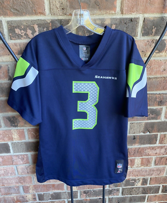 NFL Seattle Seahawks Russel Wilson 3 NFL Apparel Navy Blue Jersey