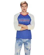 Junk Food Mens NFL New England Patriots Vintage 3/4 Sleeve Shirt New L, 2XL