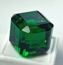 Certified 92.16 Ct Natural Tsavorite Green Garnet Cube Cut Loose Gemstone