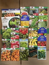 Lot Of 10 Vegetable And Herb Seed Packets Packs 23&24 Non GMO Organic Random Mix