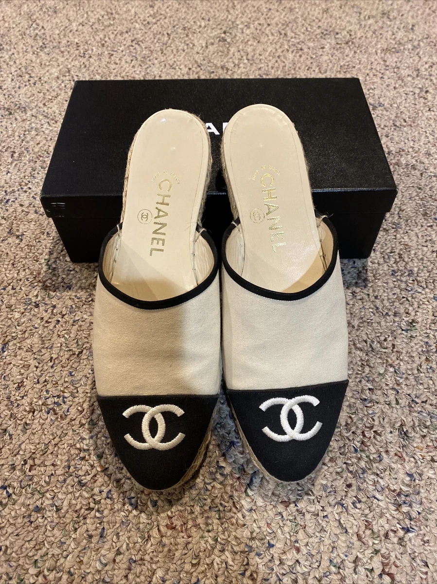 chanel white espadrilles