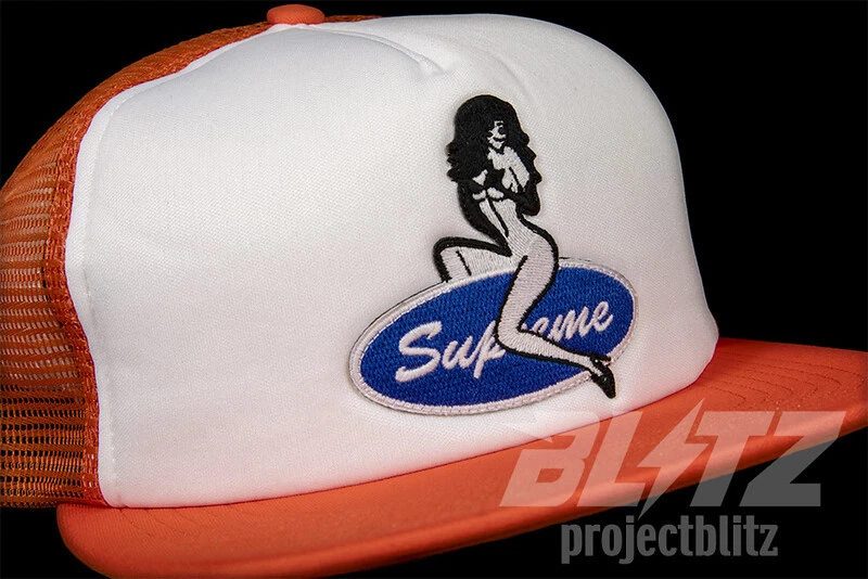 SUPREME PIN UP MESH BACK 5-PANEL CAP ORANGE FW22 HAT