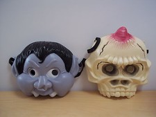 Children's Halloween Scary Light Up Masks Plastic - Set of 2