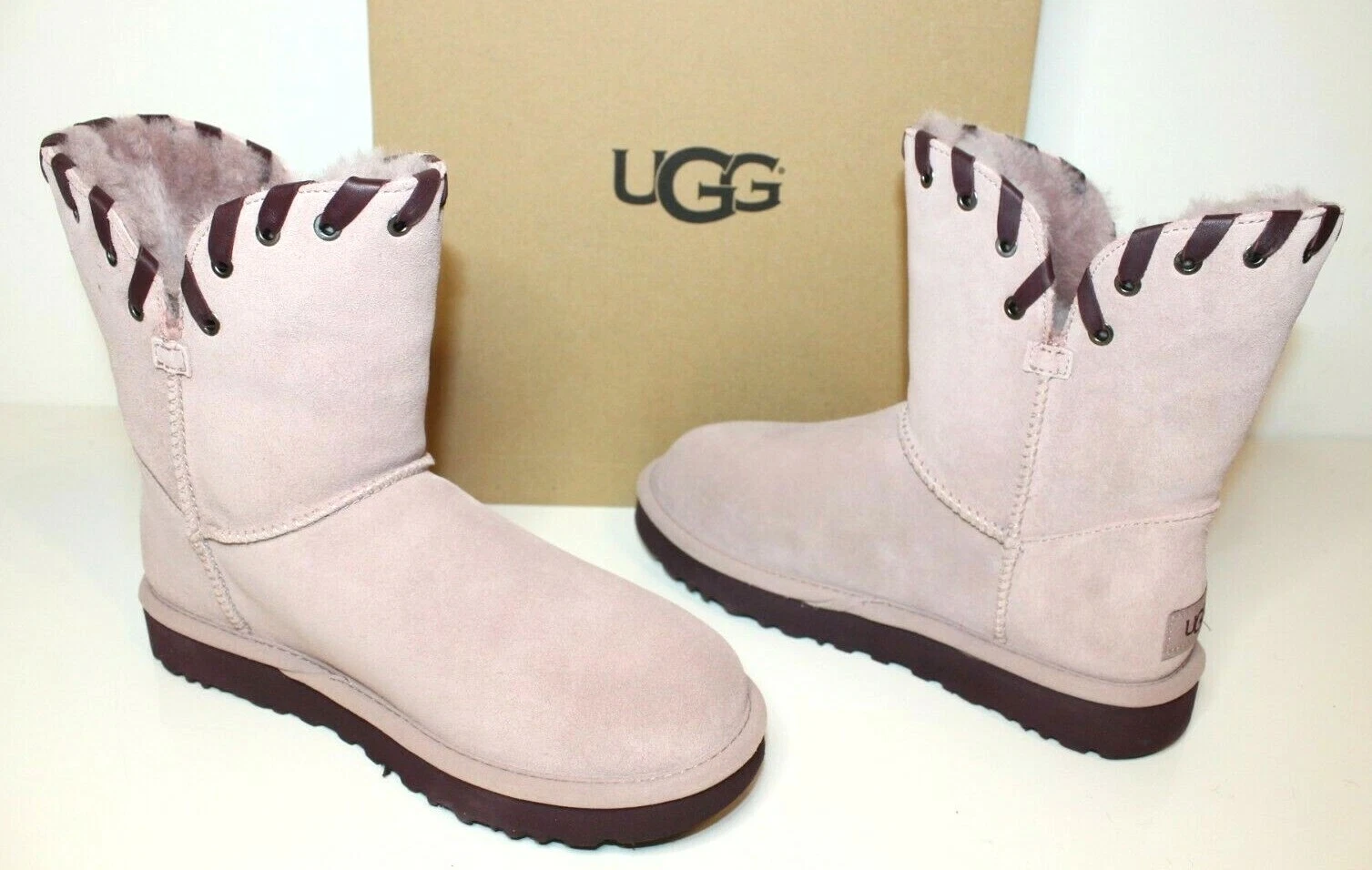 Scarpe stivali UGG Australia 1018627 DUS 9 donna Aidah pelle di pecora scamosciata rosa crepuscolare 9