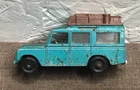 1965 Vintage Lesney Matchbox Diecast Land Rover Safari Teal #12 Brown Luggage