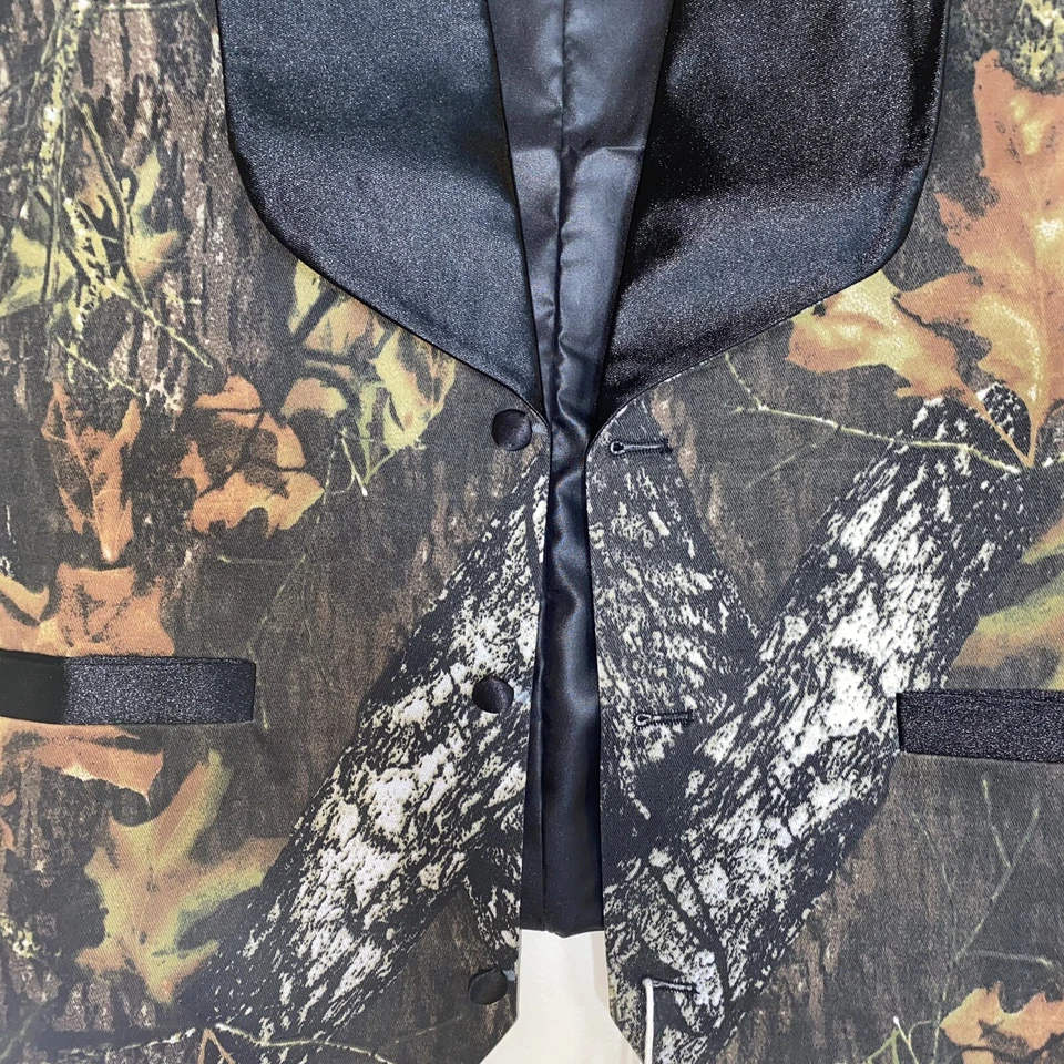 COZOK Camo Vests for Men Wedding Shawl Lapel Single Breasted Prom Vest XL - Image 4 of 4