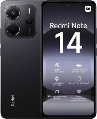 Xiaomi Redmi Note 14 4G Smartphone 6,67 Zoll AMOLED 120Hz 108MP NFC Schwarz