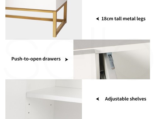 Levede Buffet Sideboard Storage Cabinet Drawers Shelf Kitchen Cupboard Hallway - Picture 5 of 9
