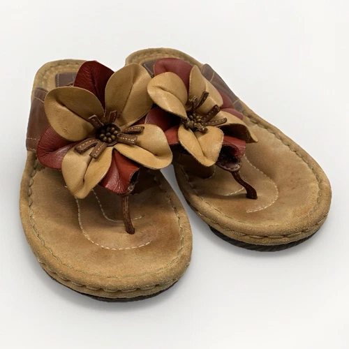 Sandali donna Clarks 6 5 M marroni latini samba perizoma fiore infradito zeppa Lthr