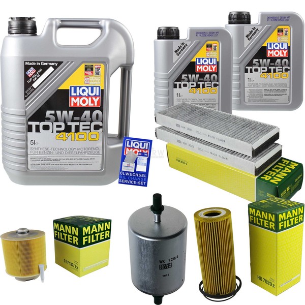 Inspektionspaket 7L Liqui Moly Top Tec 4100 5W-40 FüR Audi A6 3.2 FSI Quattro-image