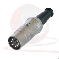 7 Pin DIN Connector. Rean NYS323. Silver Body, silver Pins. MIDI DIN connector