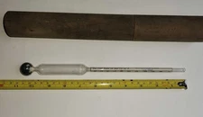 Vintage 10" Glass Hydrometer Per cent. Scale of Salt Brine John Chatillon w Case