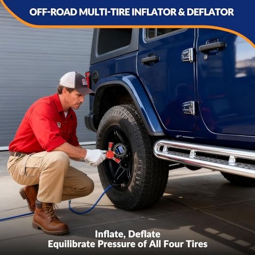  4 Way Tire Inflator, 4 Tire Inflation Deflation System, 4 Tire Air Up Down 