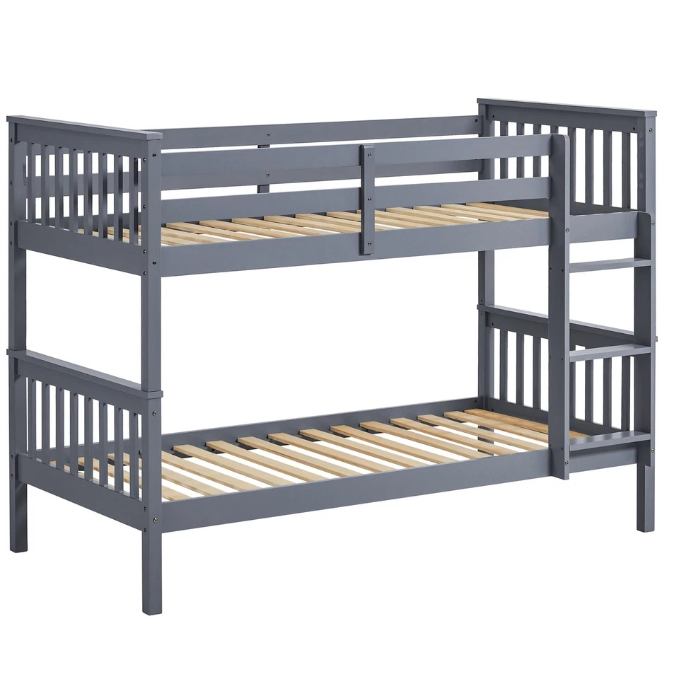Wooden Bunk Beds Detachable Triple Sleeper High Sleeper Ladder Kids 