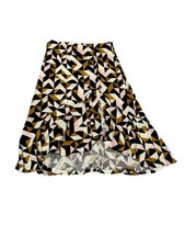 NWT MaEVe Anthropologie Tanya Abstract Knit High Low Midi Skirt Size L 110