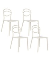 GartenstüHle 4Er Set Kunststoff Cremeweiß WetterbestäNdig Leicht Modern Covolo