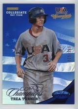 2013 USA Baseball Champions Certified National Team Mirror Blue Trea Turner 1j2