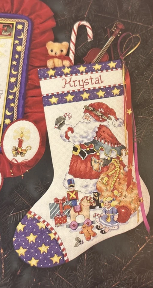 Vtg Rare Dimensions M Engelbreit BELIEVE Cross St Christmas '92 Pattern #201 - Image 4 of 4