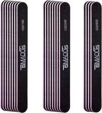 TsMADDTs Nails File 20 PCS Double Sided Emery 20 Piece Assortment, Black