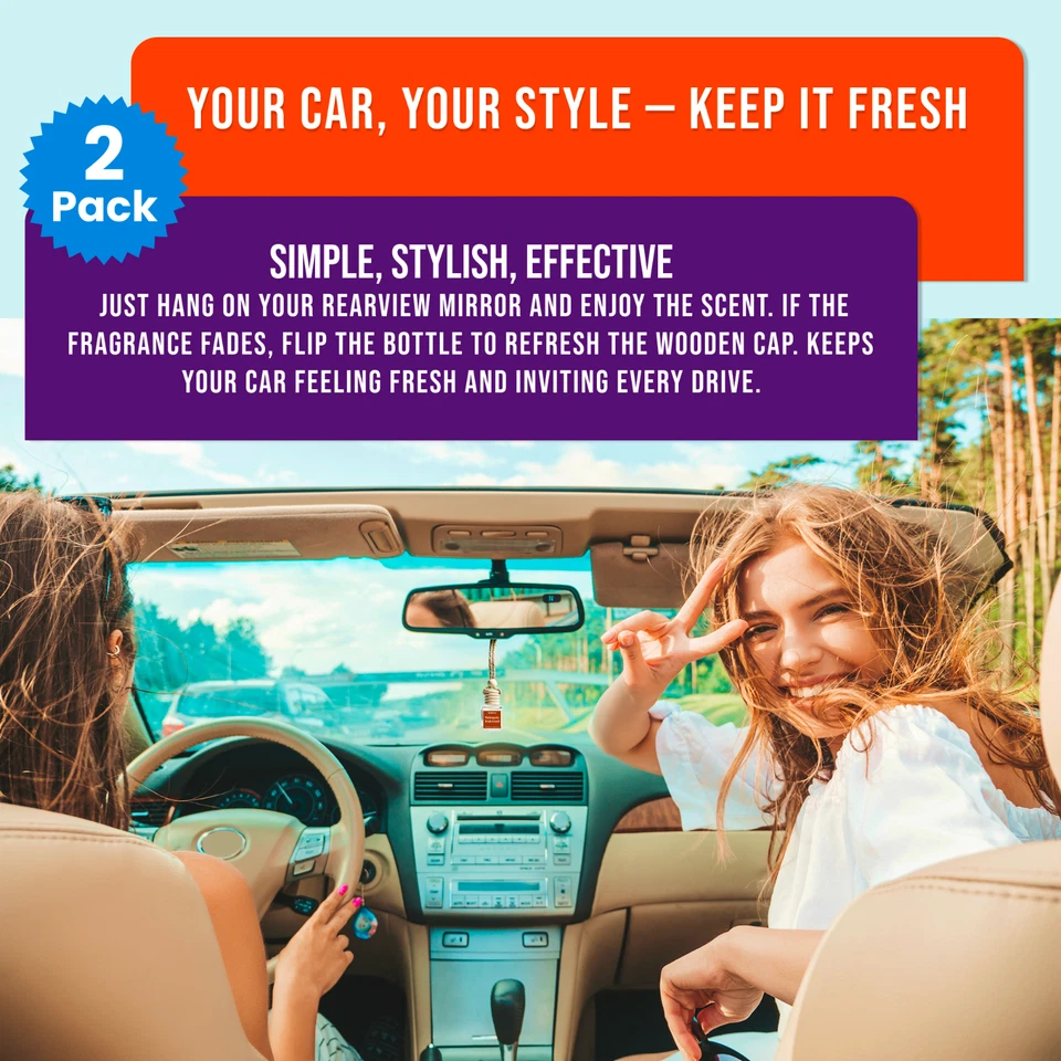 Ambientador de aire para coche 2 piezas caoba madera de teca difusor de coche aceite de fragancia amaderada Foto 3 de 4