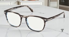 Tom Ford Ft5868 B 020 Grey Blue Block Lens 53 Mm Mens Eyeglasses